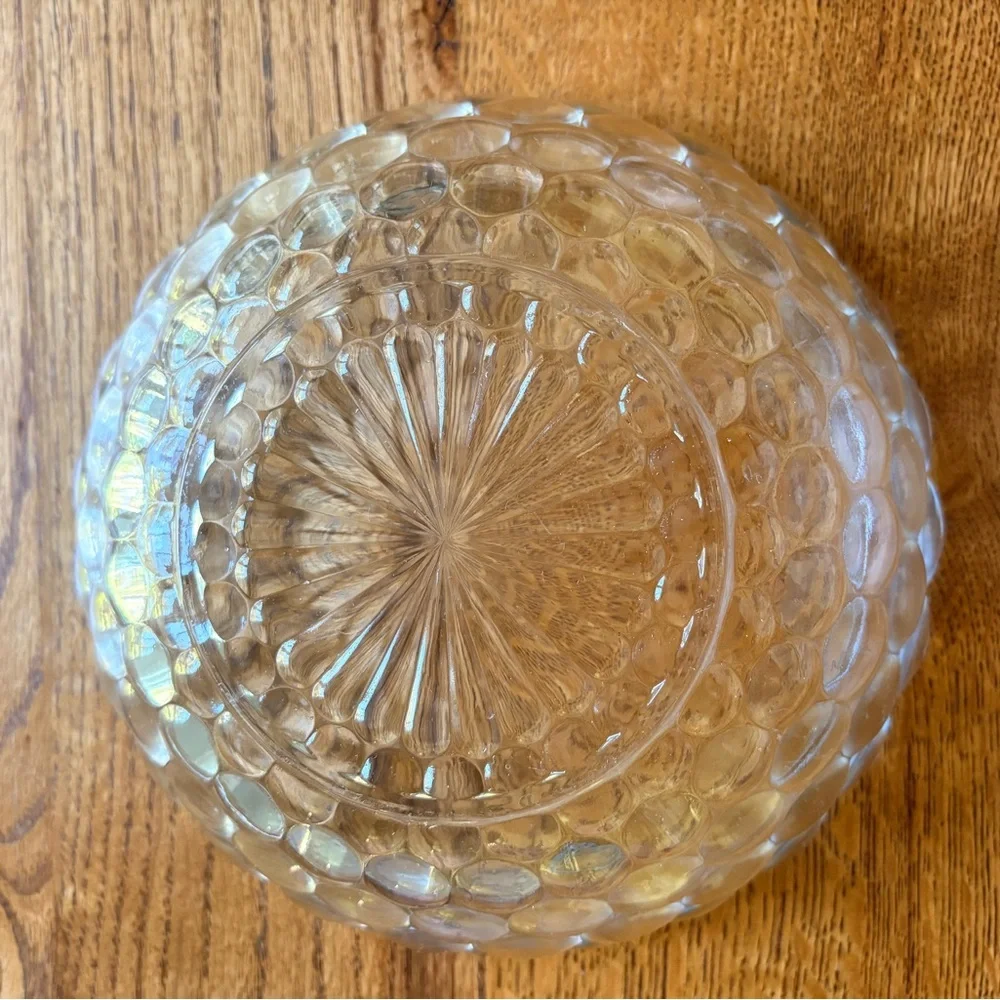 Vintage Glass Bubble Bowl- hint of blue-